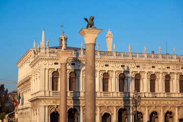 famous gothic facade of the Doge's Palace in Venice.