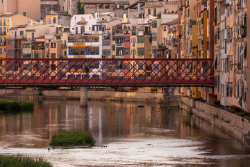 The Eiffel Bridge on the Onyar River at dusk in Girona, Catalonia (Spain) © Jorge Fuentes