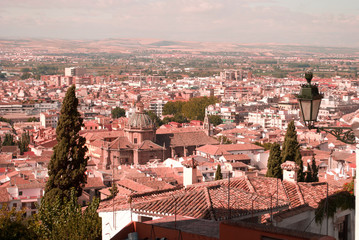 the roofs of the beautiful Granada, in the south of Spain