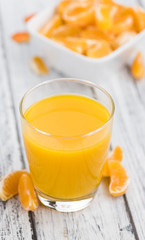 Homemade Tangerine Juice (close-up shot)