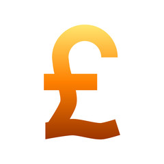 Obraz premium Pound currency sign symbol - orange simple gradient, isolated - vector