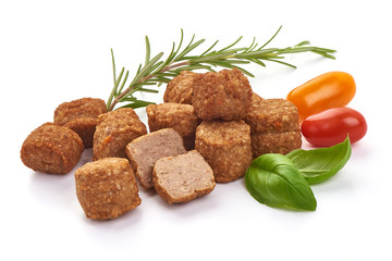Delicious Chicken meatballs, isolated on white background
