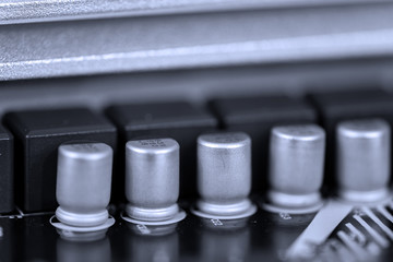 Computer motherboard extreme close up