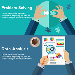 Problem solving and data analysis vector concept