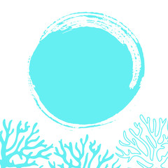Modern, coral, reef, vector illustration