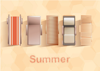 Summer Beds Beach Vector Set