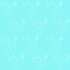 Beautiful, line sketch, dove, bird, vector illustration