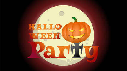 Halloween party background design. Vector illustration. Pumpkin. Helloween party