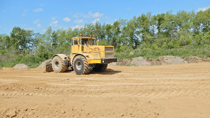 Obraz premium road construction and construction equipment in Russia