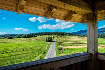 Wooden viewpoint, Orava, Slovakia, natural scene