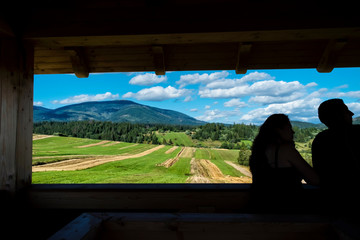 Wooden viewpoint, Orava, Slovakia, natural scene