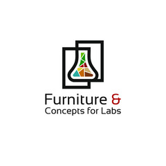 Business logo design simple square colorful lab bottle illustration