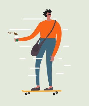 Traveling by skateboard