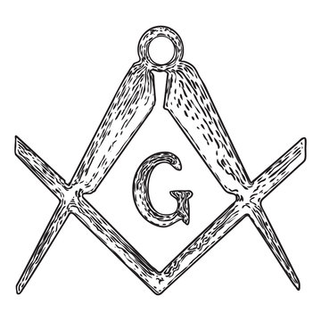 Masonic symbol, mysteries of mankind knowledge , medieval occultism, spirituality and esoteric tattoo art and t-shirt design. Vector.