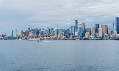 Fototapeta premium Gray Seattle Skyline