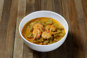 Dried Bitter Gourd Curry with Prawn