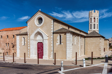 The Church of St. Dominic in Bonifacio, Corsica, built between 1270 and 1343.
