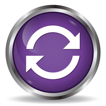 Update icon purple glossy round button 