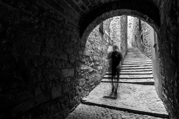 Historic center and Jewish quarter of Girona (Spain), one of the best preserved neighborhoods in...