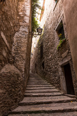 Historic center and Jewish quarter of Girona (Spain), one of the best preserved neighborhoods in Spain and Europe.