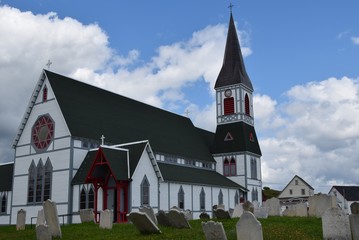 Gothic Revival style St. Paul Anglican Church in the town of Trinity along the Discovery trail on the Bonavista Peninsula, Newfoundland and Labrador Canada 