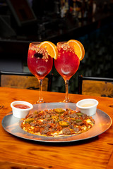 Red Clericot and pizza