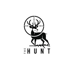 hunting logo playful black deer vector silhouette design idea