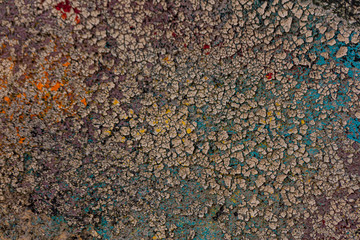 abstract colored texture. Old scratches, stain, paint splats, spots on the wall
