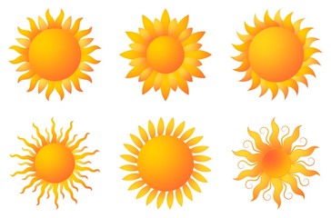 Sonne oder Sonnenschein Symbol als Vektor auf einem weißen isolierten Hintergrund