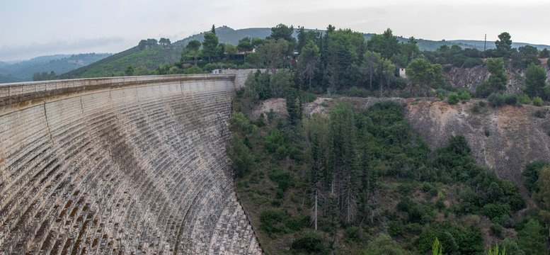 Back side of Marathon lake's  dam.