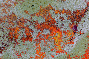 abstract colored texture. Old scratches, stain, paint splats, spots on the wall
