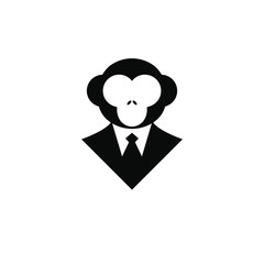 Animal logo design ape illustration of smart business career