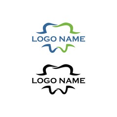 Fototapeta premium Modern flat dental icon. Simple classic memorable, eye catch, editable color logo template. for smart phone application and web orthodontic teeth toothpaste use by business and office clinic.