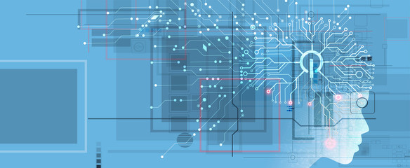 Conceptual technology illustration of artificial intelligence