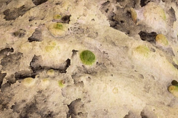 Colorful, irregular, unreal shapes and texture at the top of a massive cave Vladikine ploce