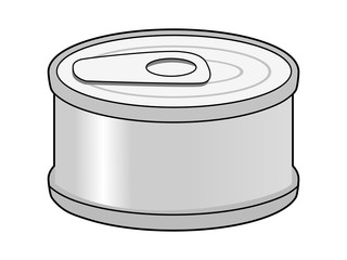Vector, colored illustration of tin can. Topics of nutrition, food, home object, store, trading