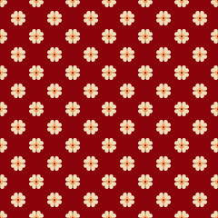 Abstract simple seamless floral pattern vector printed on pink red background
