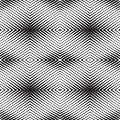 Abstract background vector illustration in black and white colors. Halftone effect lines seamless pattern. Geometric backdrop. 