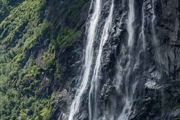 Fototapeta na wymiar Seven sisters waterfall, Geiranger, Geirangerfjord, Norway