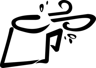 Isolated coffee mug harrying morning icon, sticker