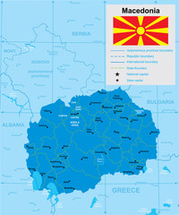 vector map of Macedonia
