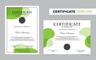 Certificate set template,Vertical and Horizontal