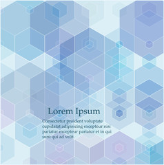 Fototapeta premium Vector Abstract geometric background. Template brochure design. Blue hexagon shape