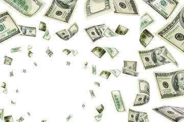 Money background. Hundred dollars of America. Usd cash money fal