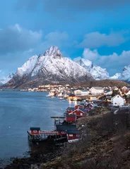 Poster de jardin  Beautiful landscape in Lofoten Islands in Winter, Norway   © surangaw