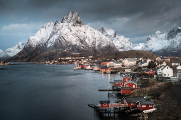 Beautiful landscape in Lofoten Islands in Winter, Norway 