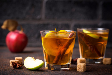 Spicy apple cider, autumn drink