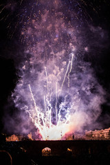 Obraz na płótnie Canvas fireworks festival in the city at night