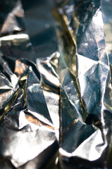 Abstract Shiny Paper Multicolour Glowing Sci-fi Cut Up Background in Silver