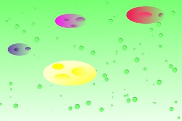 Illustration of a drop of water on a green background.